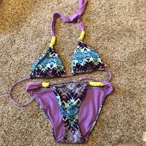 Tie dye triangle bikini